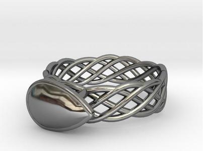 Torus Knot Plus Ring 17.53mm with Pear Gem