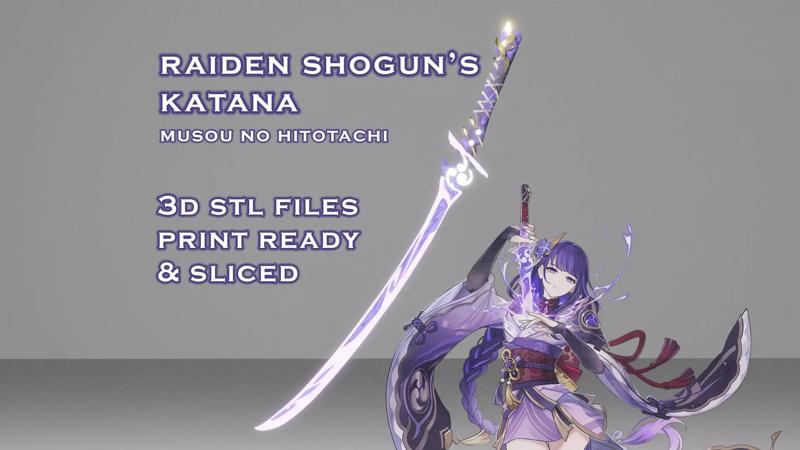 Raiden Shogun Katana - Genshin Impact - 3D Print Ready