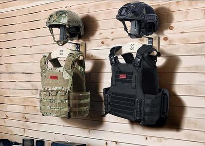 IMPROVED airsoft tactical equipment wall mount, helmet, vest, goggles, gloves, belt etc.