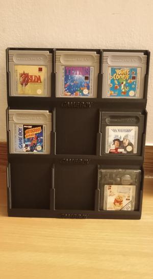 Wall-mounted Game Boy cartridge holder - Compact storage with 9 slots