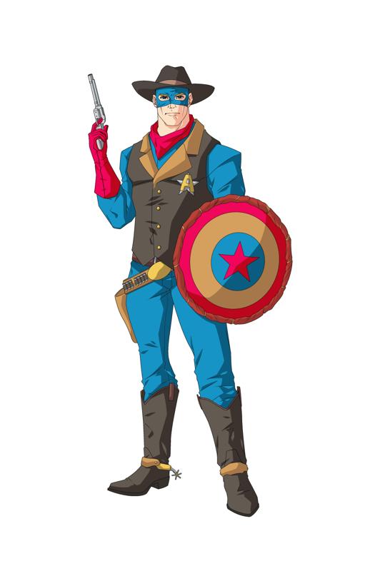 Captain America Cowboy Statue STL
