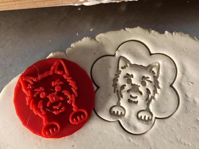 Cookie stamp + round cutter - CAIRN TERRIER 4