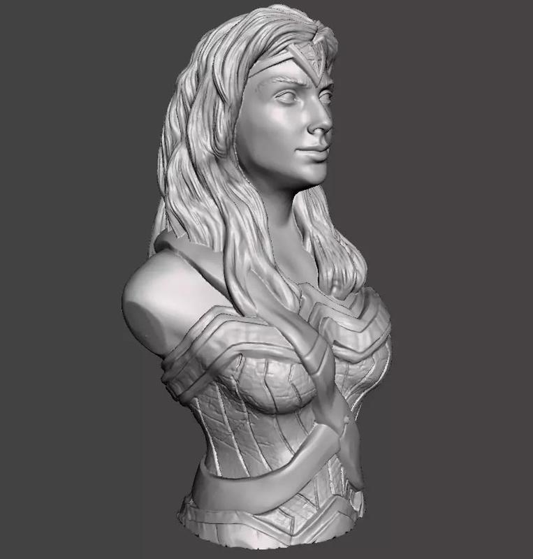 wonder women bust 3d model for 3d printing