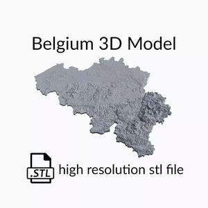 Belgium Topographic Map - 3D Terrain Topography of Belgium