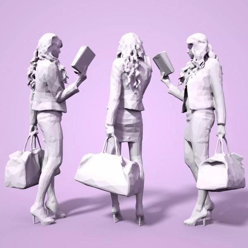 Girl Low poly Sculpture