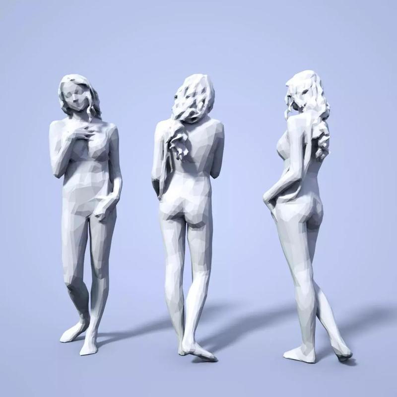 Girl Low poly Sculpture
