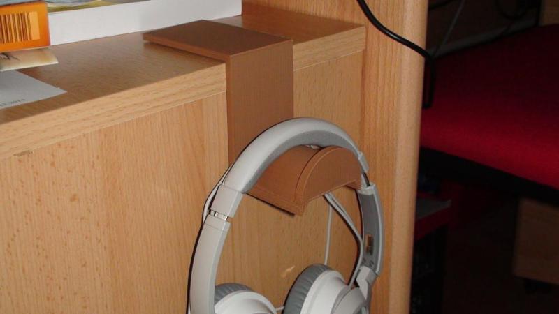 Kopfhoererhalter zum festkleben; Headphone holder for gluing down