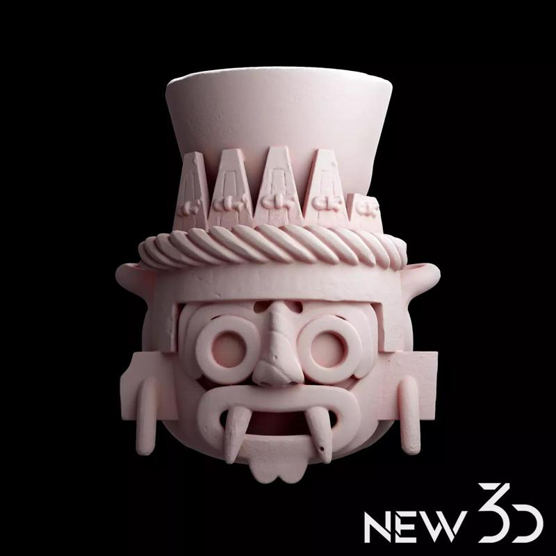 Tlaloc Model 3D vasija museo del templo mayor