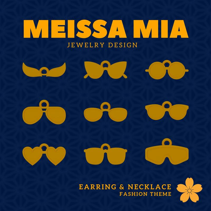 Sunny Style – 3D Print File for Sunglasses Earrings & Necklace - Sunglasses Earring - Glasses Necklace - Girl's Fashion - Designer Eyewear