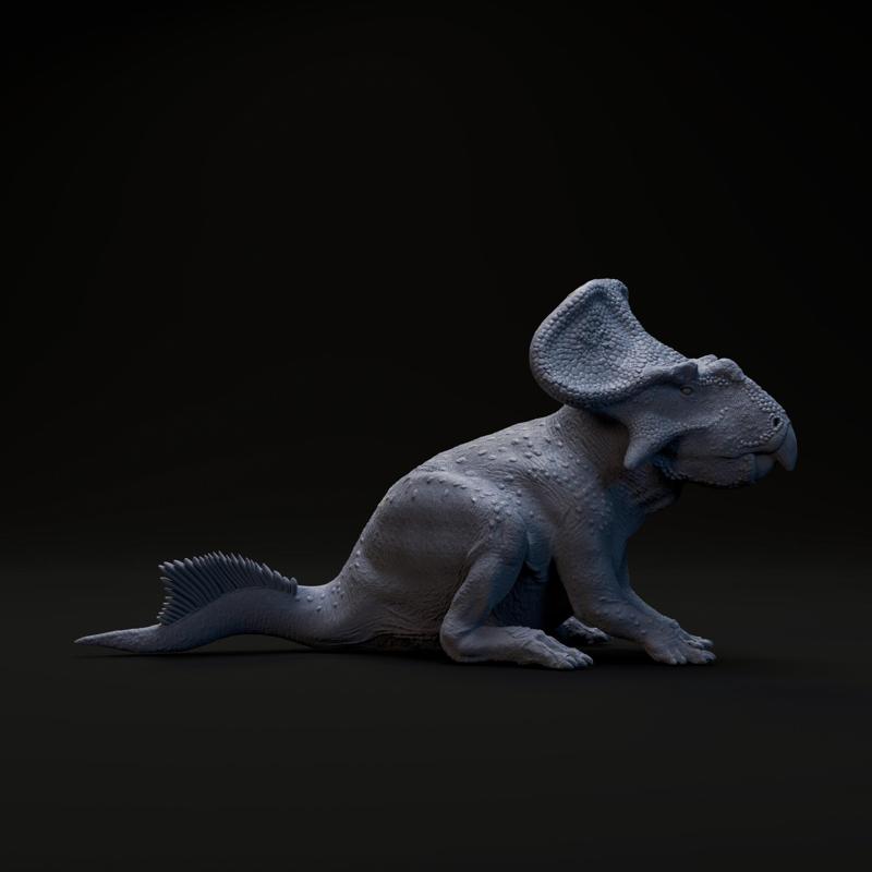 Protoceratops sitting 1-20 scale pre-supported dinosaur