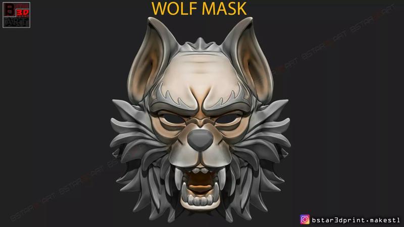 Wolf Mask - Japanese Samurai Mask - Oni Tiger Mask - Halloween