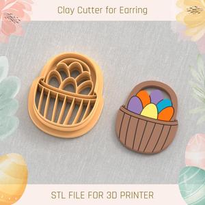 Basket With Eggs Easter Polymer Clay Cutters