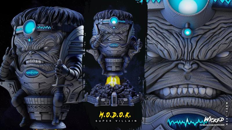 Wicked MODOK Sculpture Tested for 3d printing