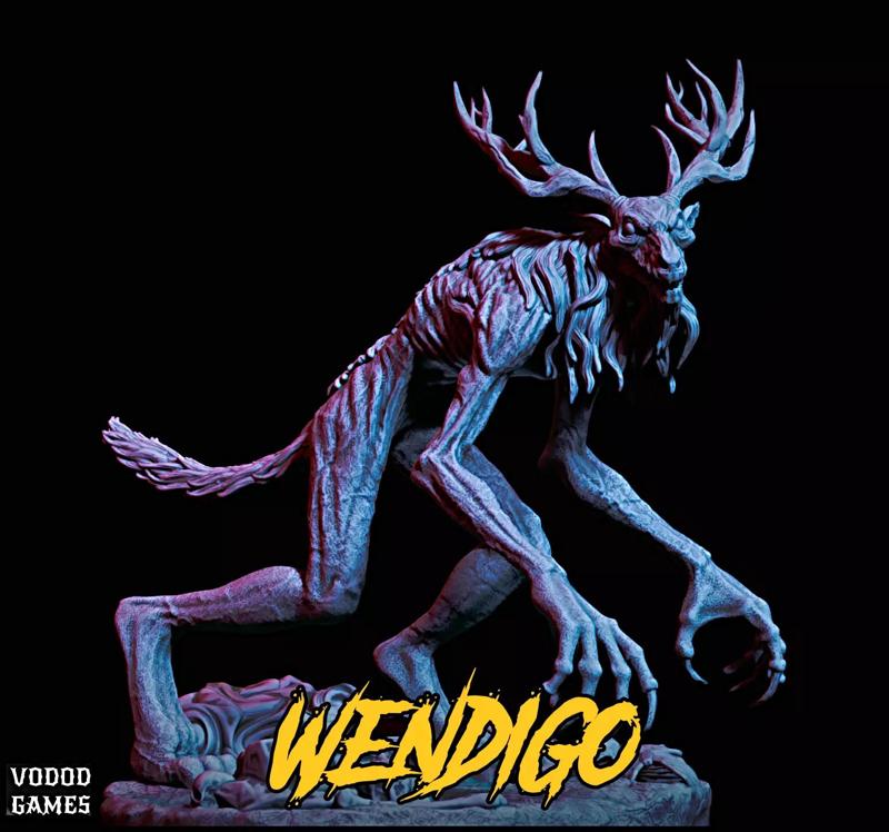 Wendigo 3D printable diorama deer creature  jungle