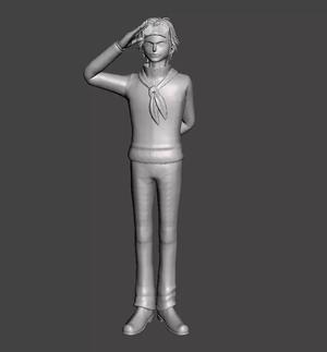 Koby 3D Model man up and saluting