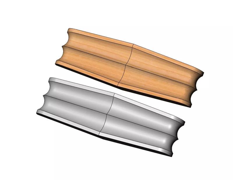 Colonial carved flutes onlay ornament