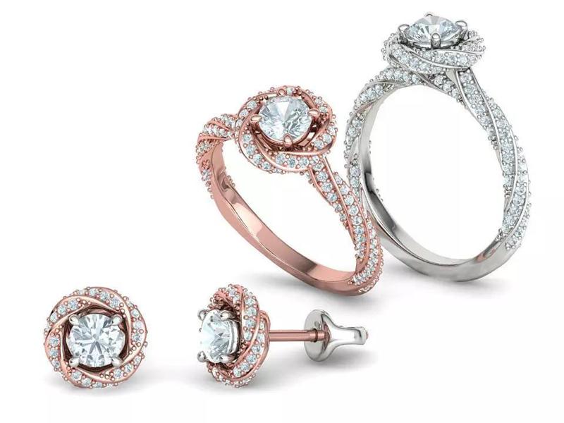 Jewelry Set Half Carat Stones with discount  3D Model Collection