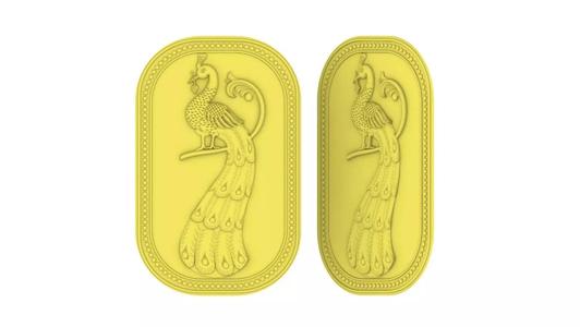 Peacock Coin Bas Relief For Dies and CNC