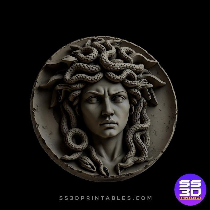 Medusa Bas-Relief STL – Mythic 3D Printable Design