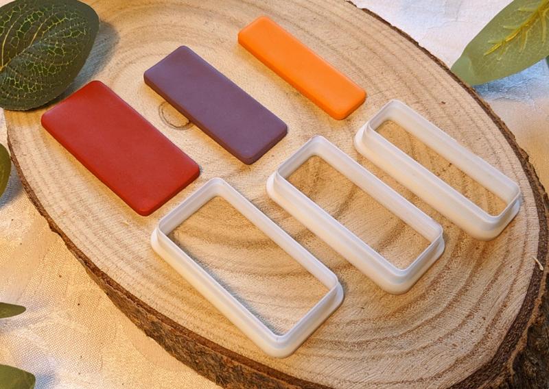 Polymer clay cutters Rectangle shape, 15x50mm, 20x50mm, 25x50mm