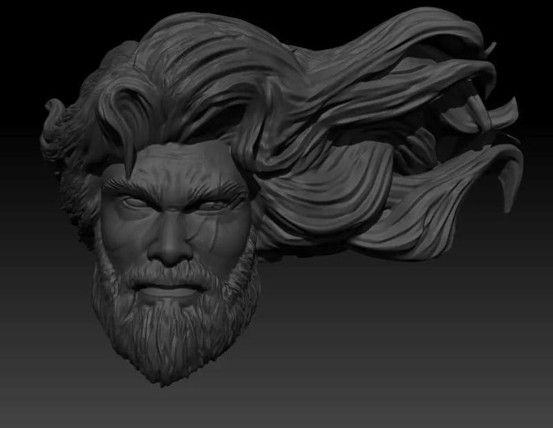 Merciless Bruce Wayne head sculpt for McFarlane figure