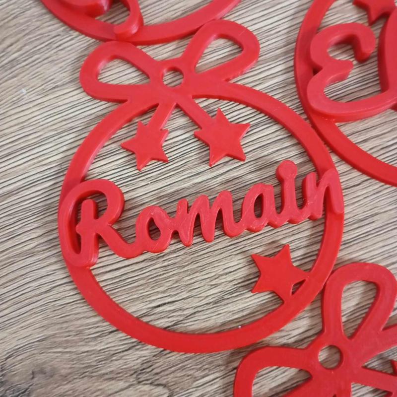 3 x Romain, Personalized Christmas tree ball