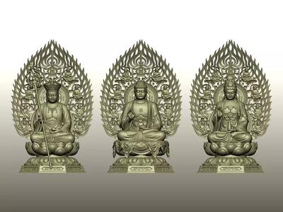Buddhist Trinity 3D Models 3D Model Collection