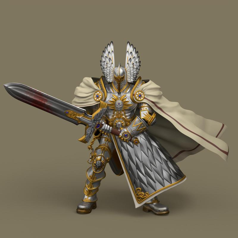 Heroes 5 Nicolai Griffin title art Paladin model