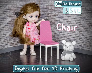 Miniature model Chair 1:12 scale for dollhouses. STL file - model Chair. Dollhouse miniature Furniture & Accessories. Chair for Doll