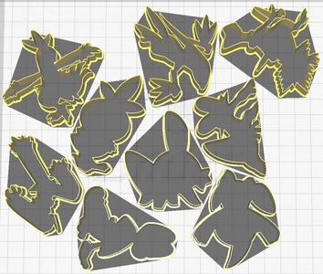 Pokemon Cookie Cutters Starters and Evolutions Gen3