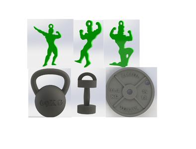 bodybuilding/gym keychains bundle commercial use license