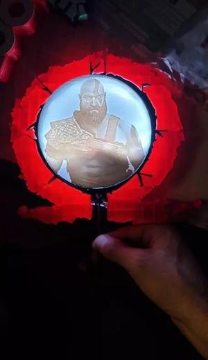 Led lamp God of War and lithophane Kratos in the omega