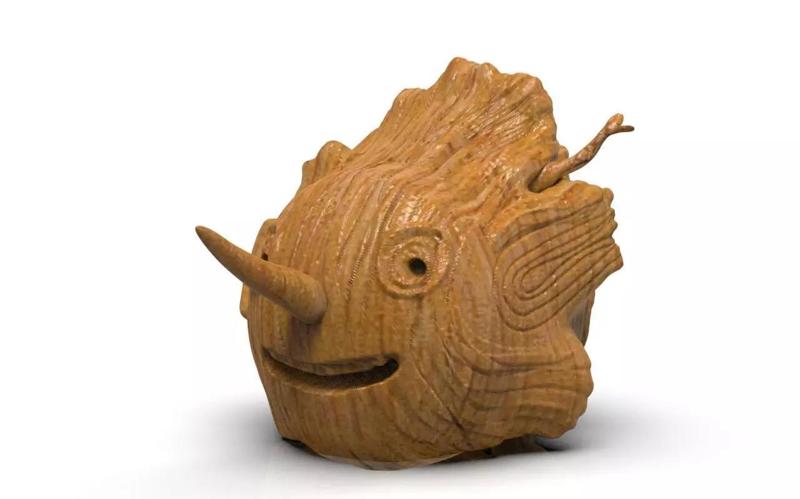 Pinocchio wood sculpture of fish
