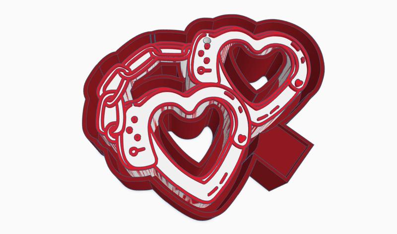 Heart Shaped Handcuffs Air Freshener Mold