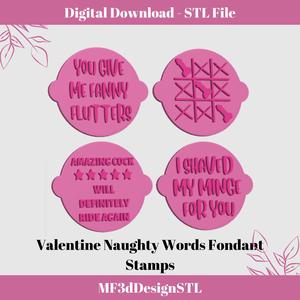 Valentine Naughty Words Fondant Stamp Embosser | Polymer Clay Stamps | Icing stamps |