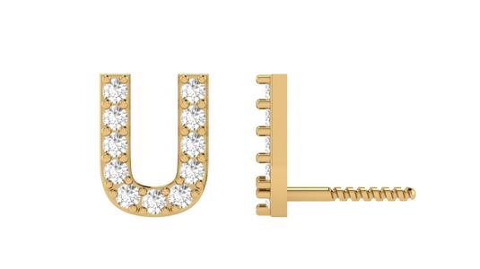 U Letter Alphabets Studs Earrings