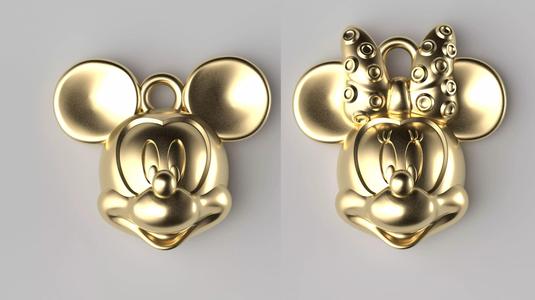 Minnie and mickey mouse pendants 3D Model Collection