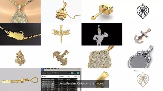 Antiq Pendant Collaction 3D Model Collection