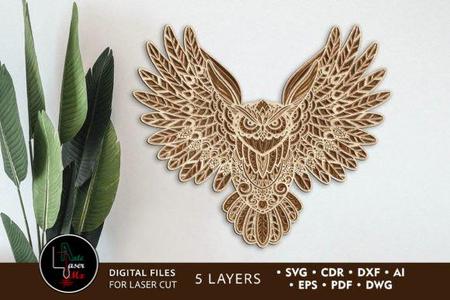 multi-layer owl - wall decoration.