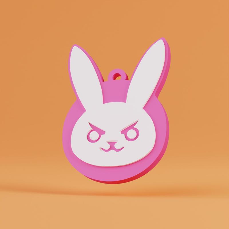 Cute Bunny Keychain - Toytaku Prints