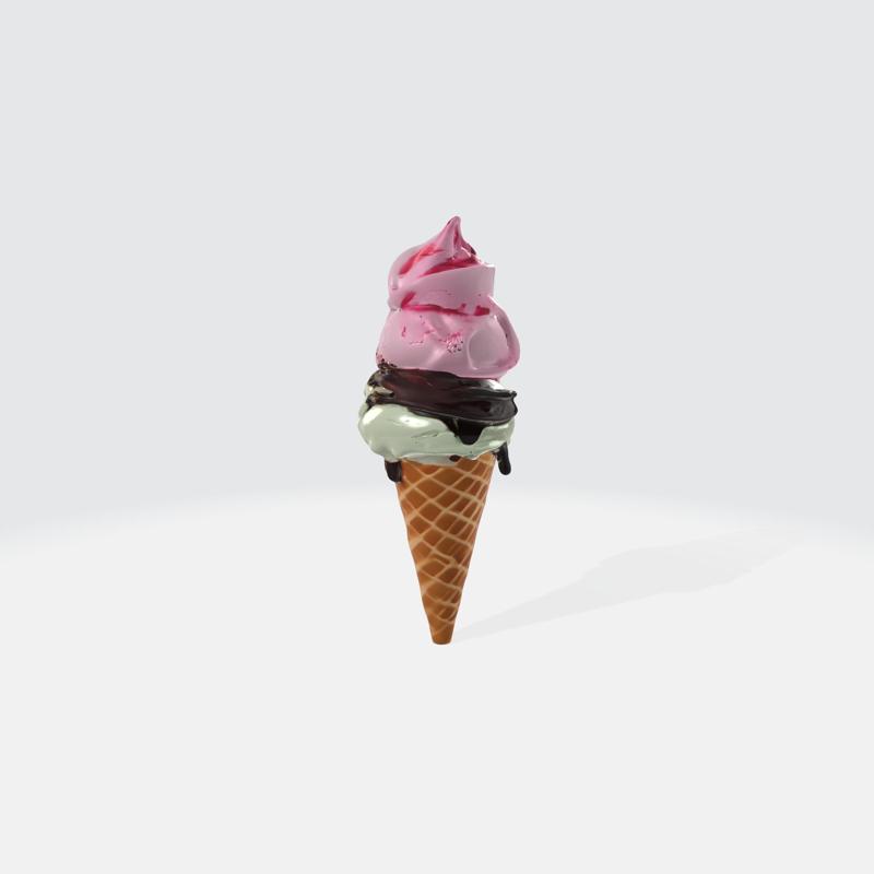 Ice Cream Cone 3D Model – Realistic Dessert with Toppings