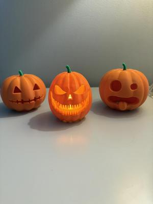 Scary pumpkin Halloween tealight lantern