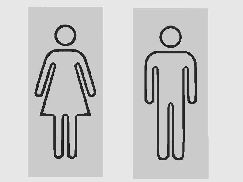 Bathrooms Signs girls and boys.