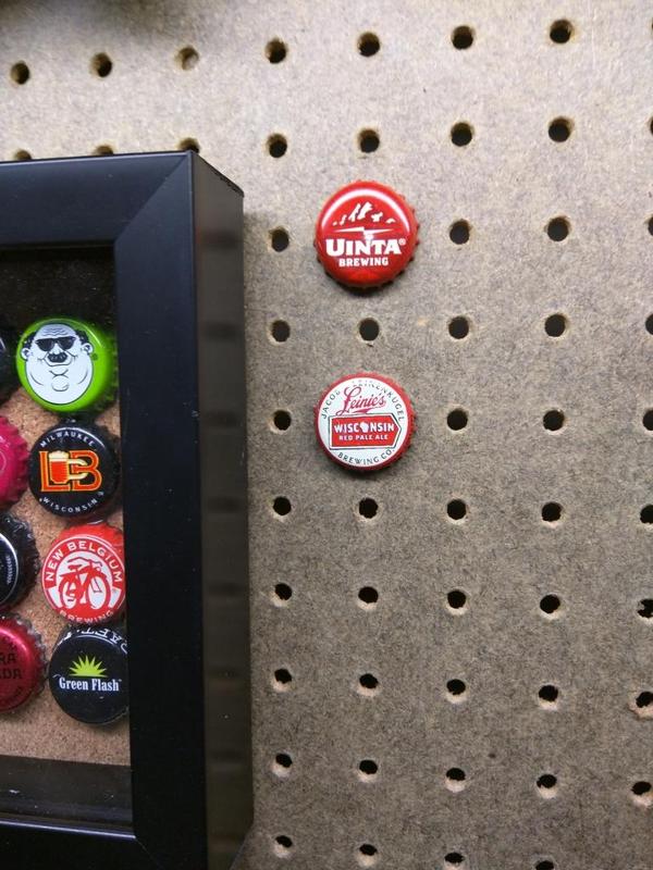 Bottlecap mount for pegboards