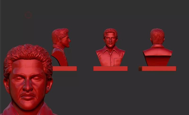 Male bust solid model