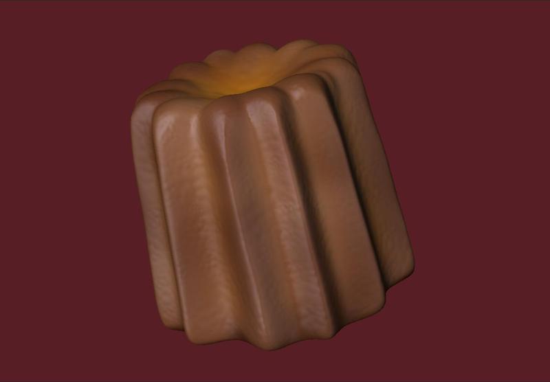 Canelé de Bordeaux - Sweet pastry - 3D Model