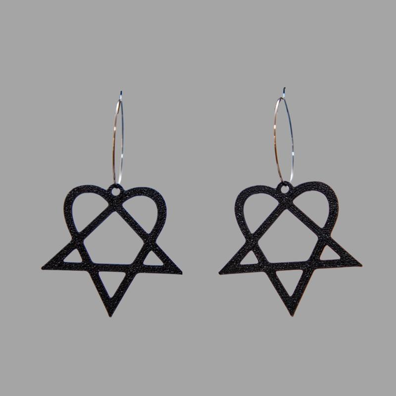 Heartagram earrings