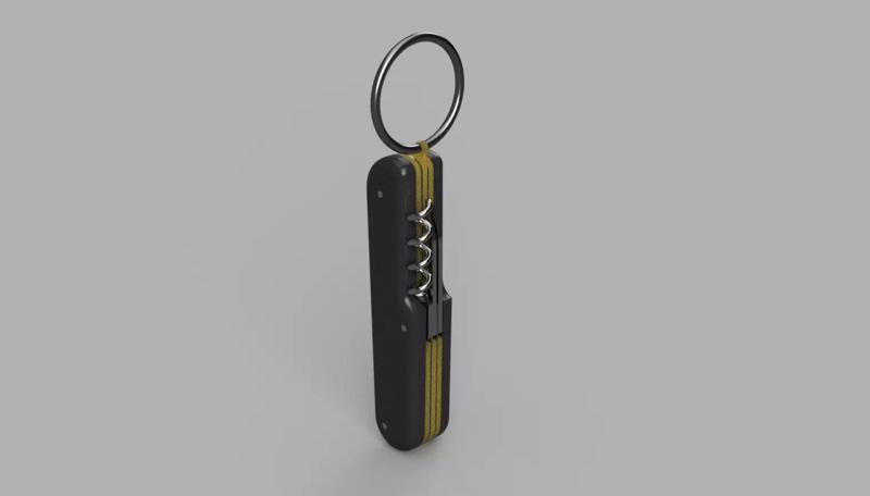 Multi-Tool Keychain with Corkscrew