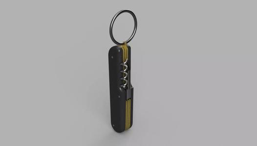 Multi-Tool Keychain with Corkscrew