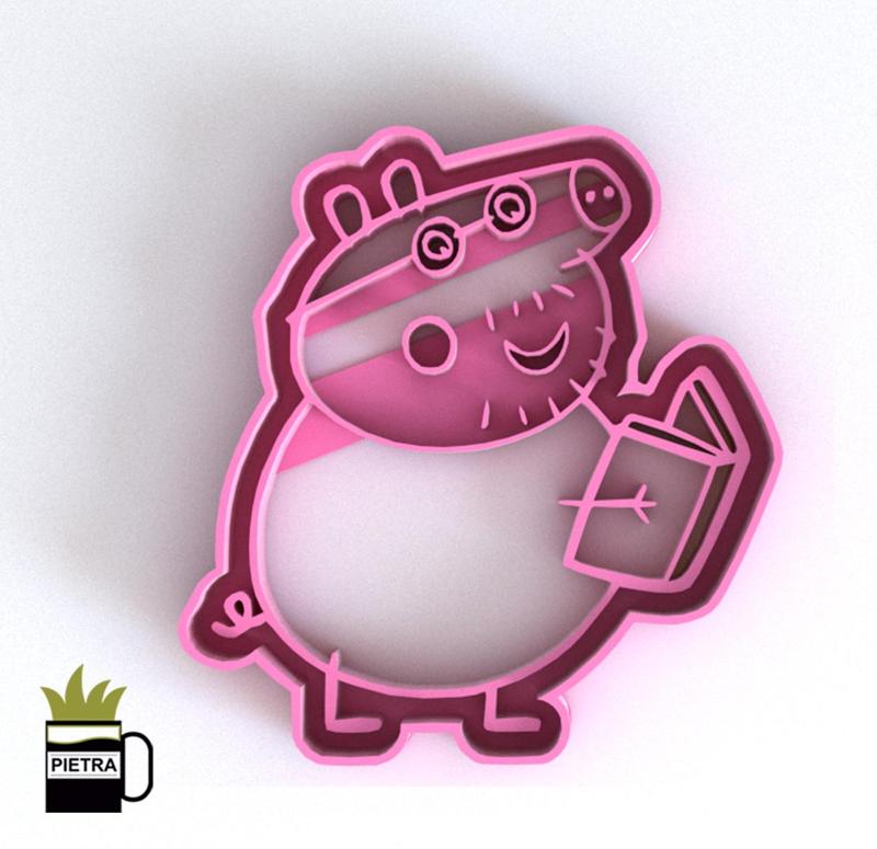 DADDY PIG MOLD FONDANT COOKIE CUTTERS 3D PRINT MODEL